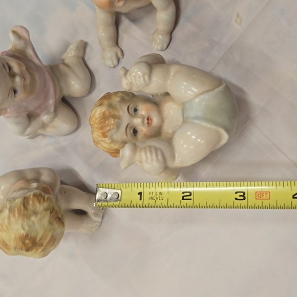 Vintage Bisque Piano Babies Japan Set Of 4 Porcelain - Picture 11 of 13
